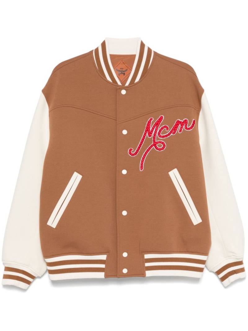 MCM Logo Embroidered bomber jacket - Brown von MCM