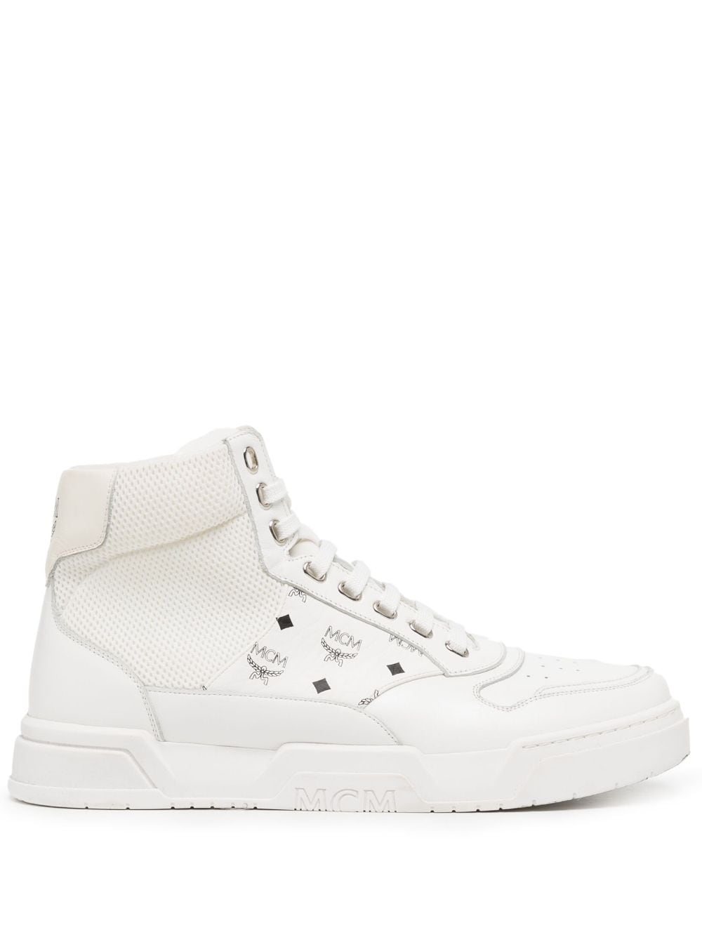 MCM Skyward monogram high-top sneakers - White von MCM