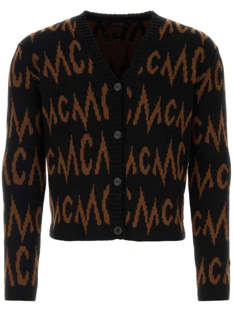 MCM intarsia-knit logo cardigan - Black von MCM