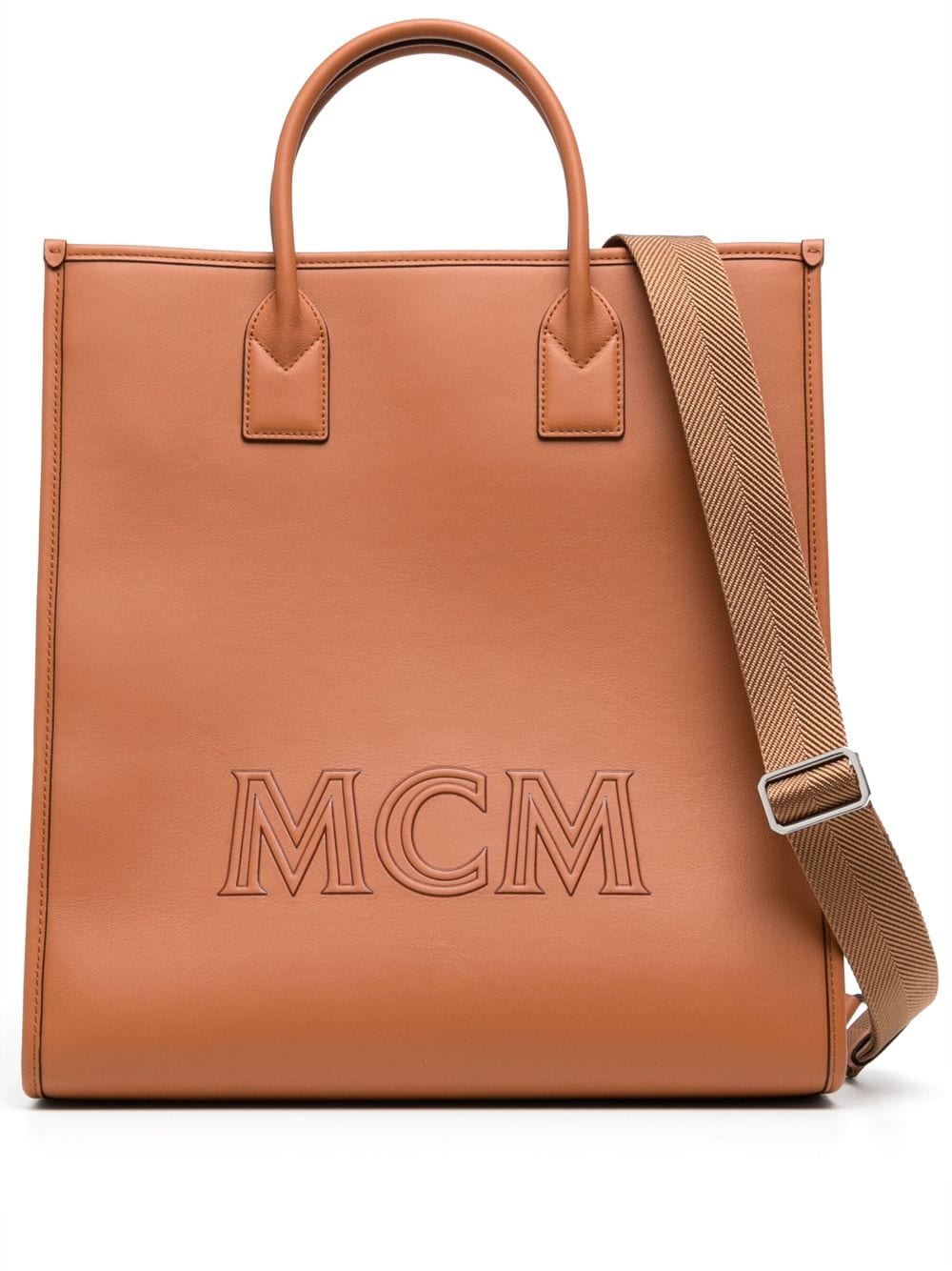 MCM large Klassik embossed-logo tote bag - Brown von MCM