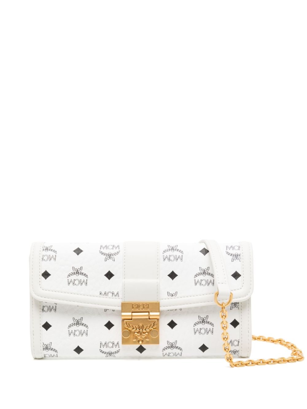 MCM large Tracy monogram chain wallet - White von MCM