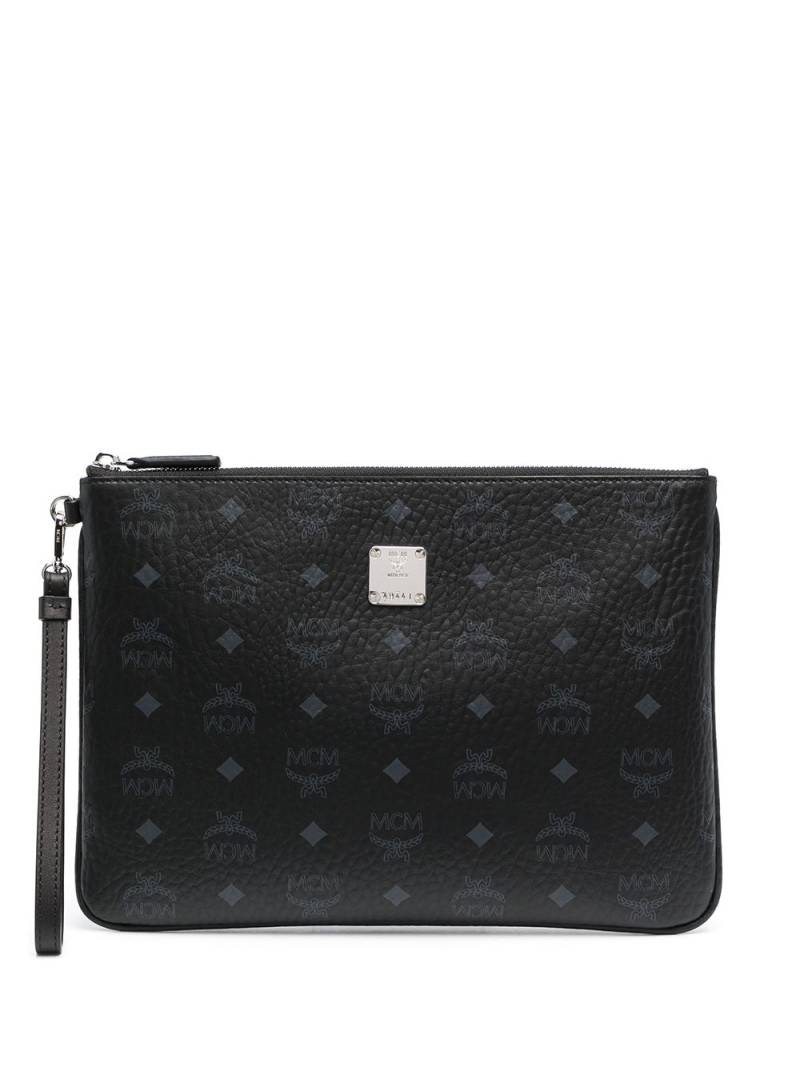 MCM logo pattern clutch bag - Black von MCM