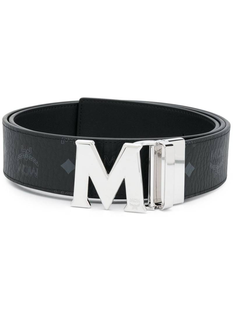 MCM logo-print branded-buckle belt - Black von MCM