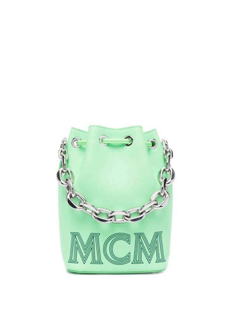 MCM logo-print chain-link bag - Green von MCM