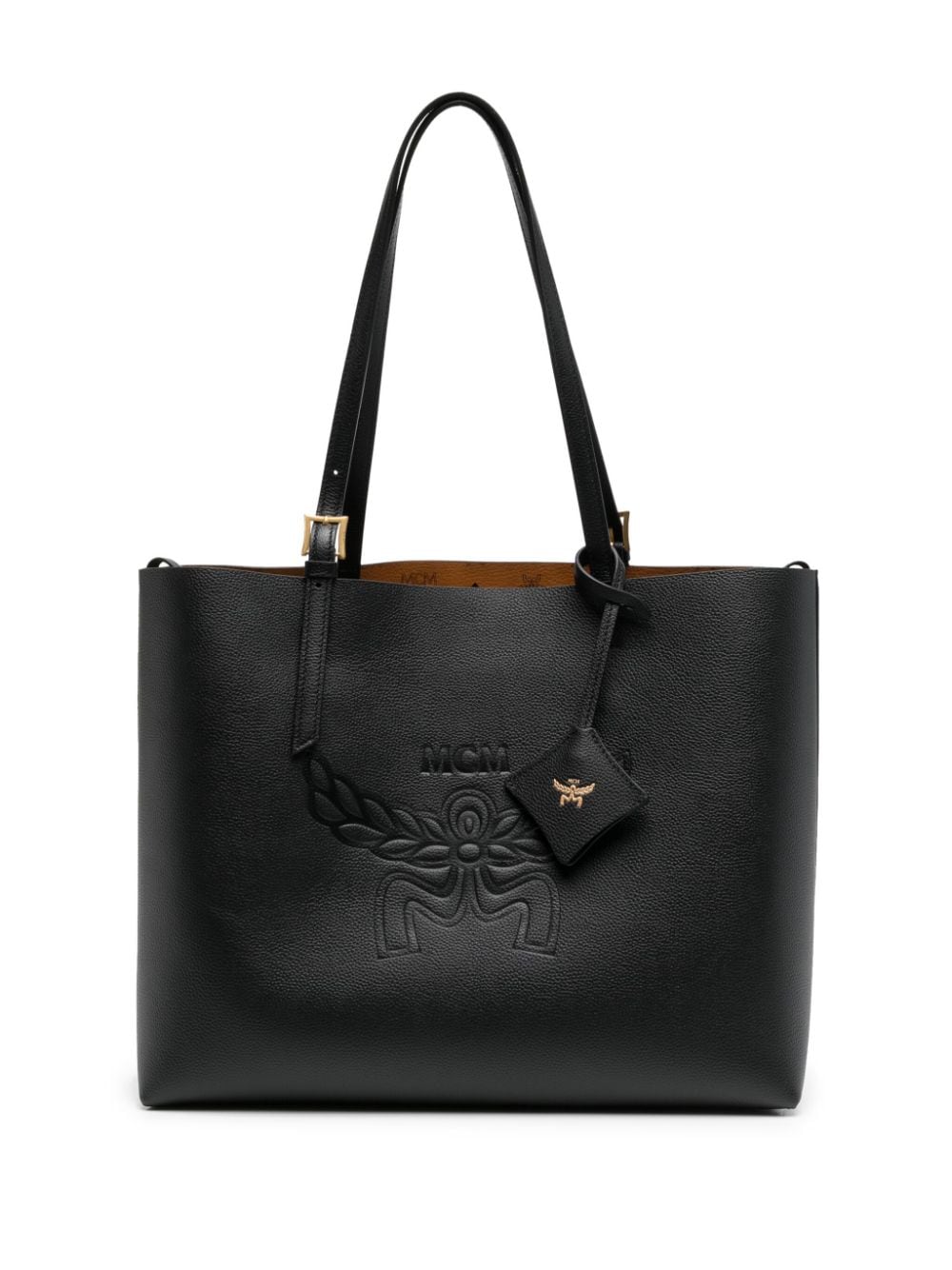 MCM medium Himmel logo-embossed leather bag - Black von MCM