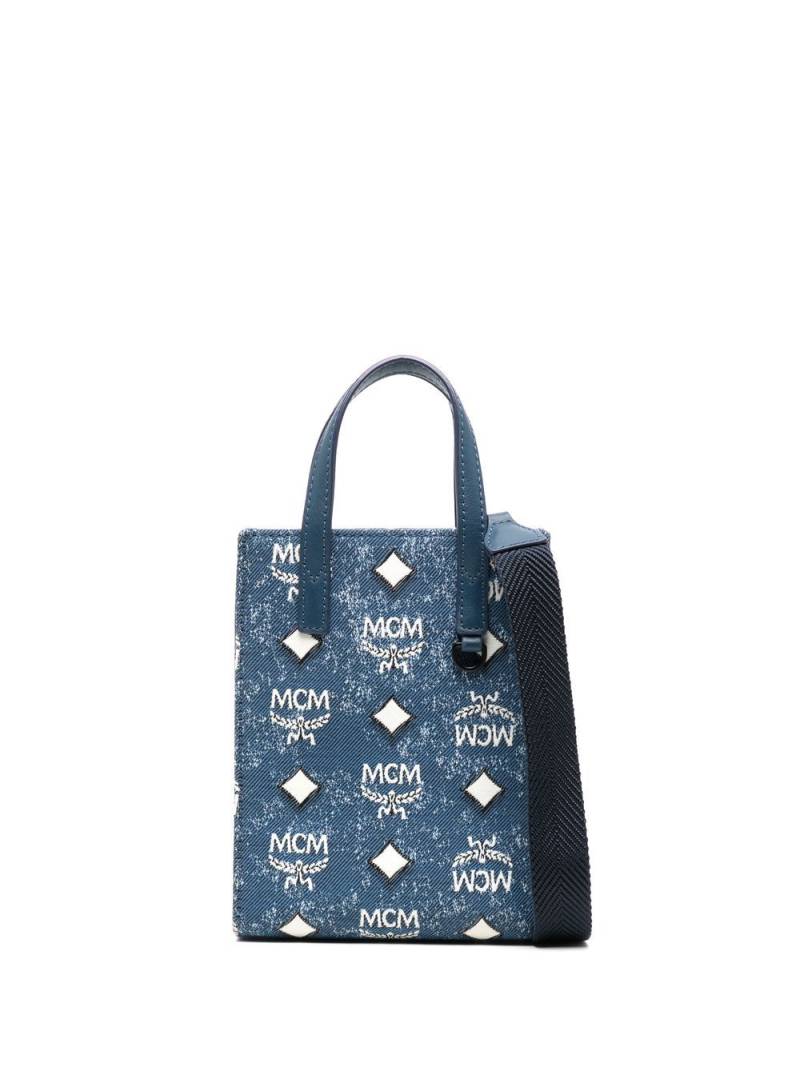 MCM mini Aren denim crossbody bag - Blue von MCM