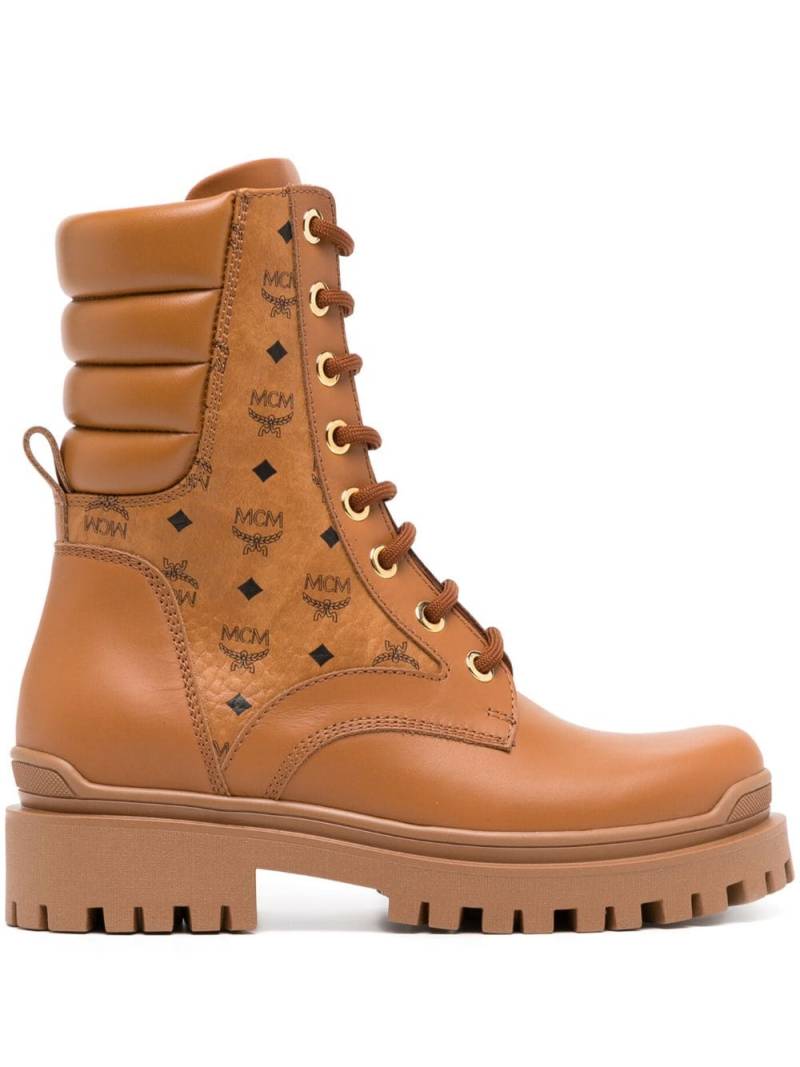 MCM monogram ankle leather boots - Brown von MCM