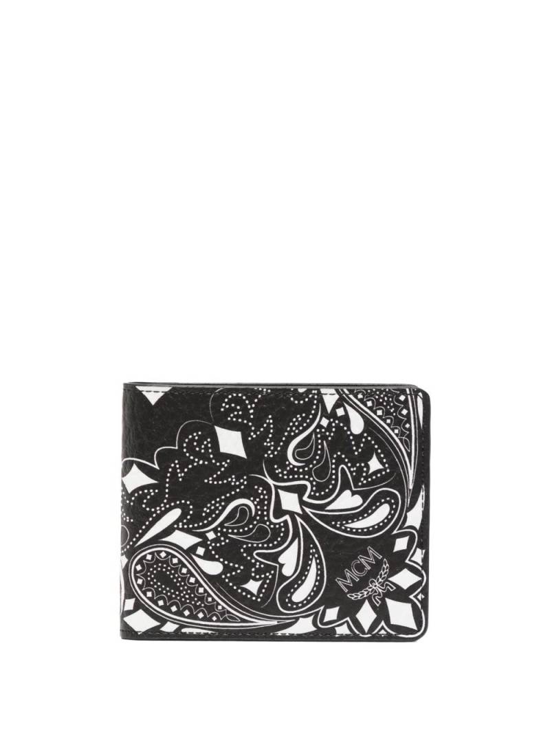 MCM small Aren bandana-print leather wallet - Black von MCM