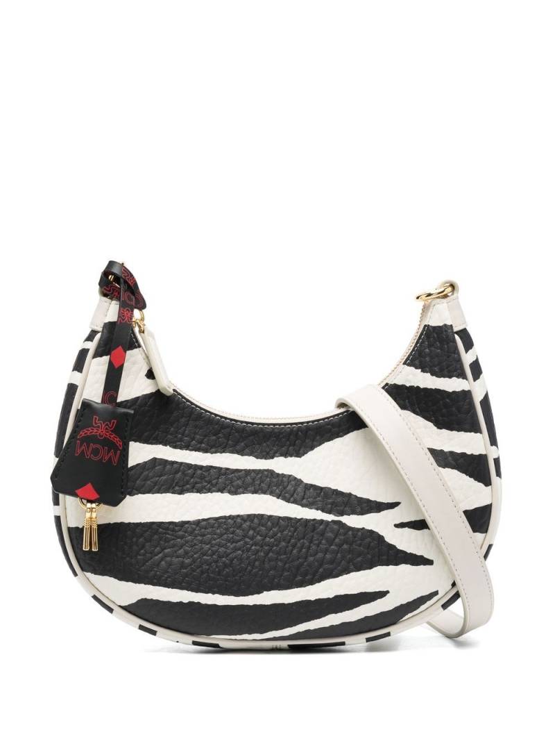 MCM zebra-print leather shoulder bag - Black von MCM