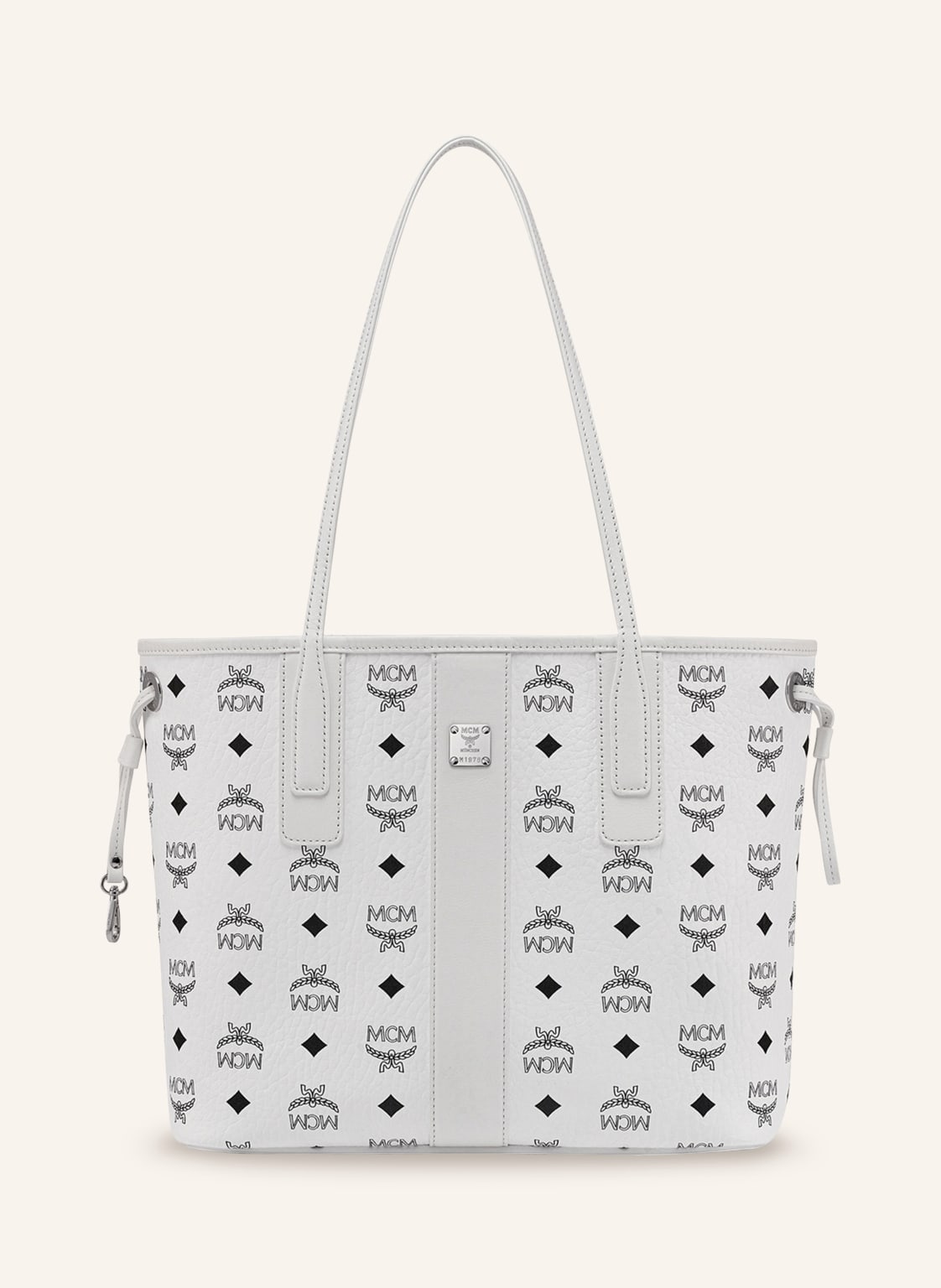 Mcm Shopper Liz Small Zum Wenden Mit Pouch weiss von MCM