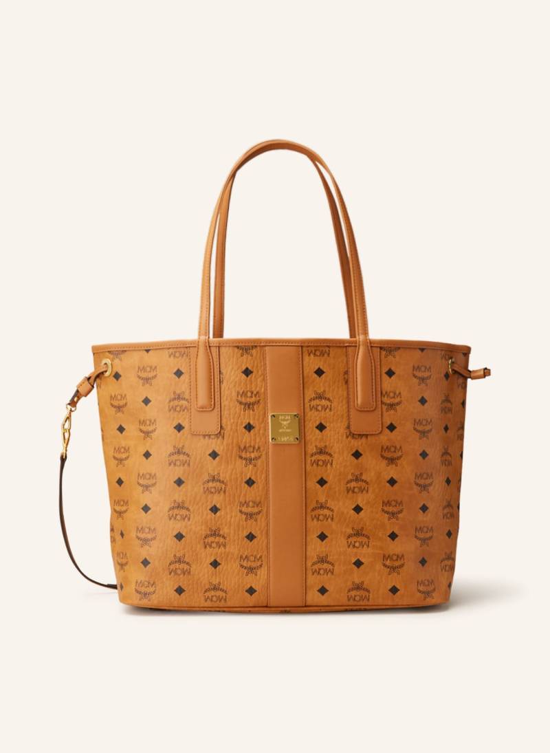 Mcm Shopper Liz Visetos Medium Zum Wenden braun von MCM