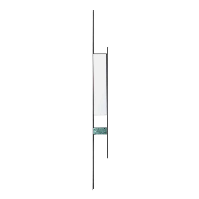 Mirror Lines Composition 5 Wandspiegel, Strukturausführung grau matt, Deko-Element green onyx, multicolor von MDF Italia