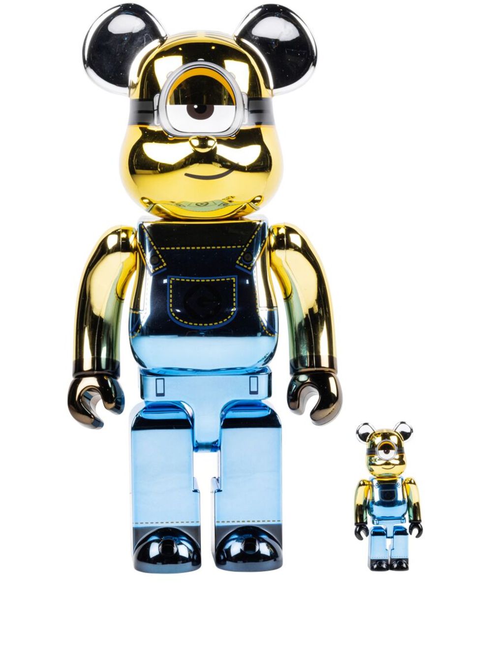 MEDICOM TOY x Minions Stuart Chrome Ver. 100% and 400% figure set - Blue von MEDICOM TOY