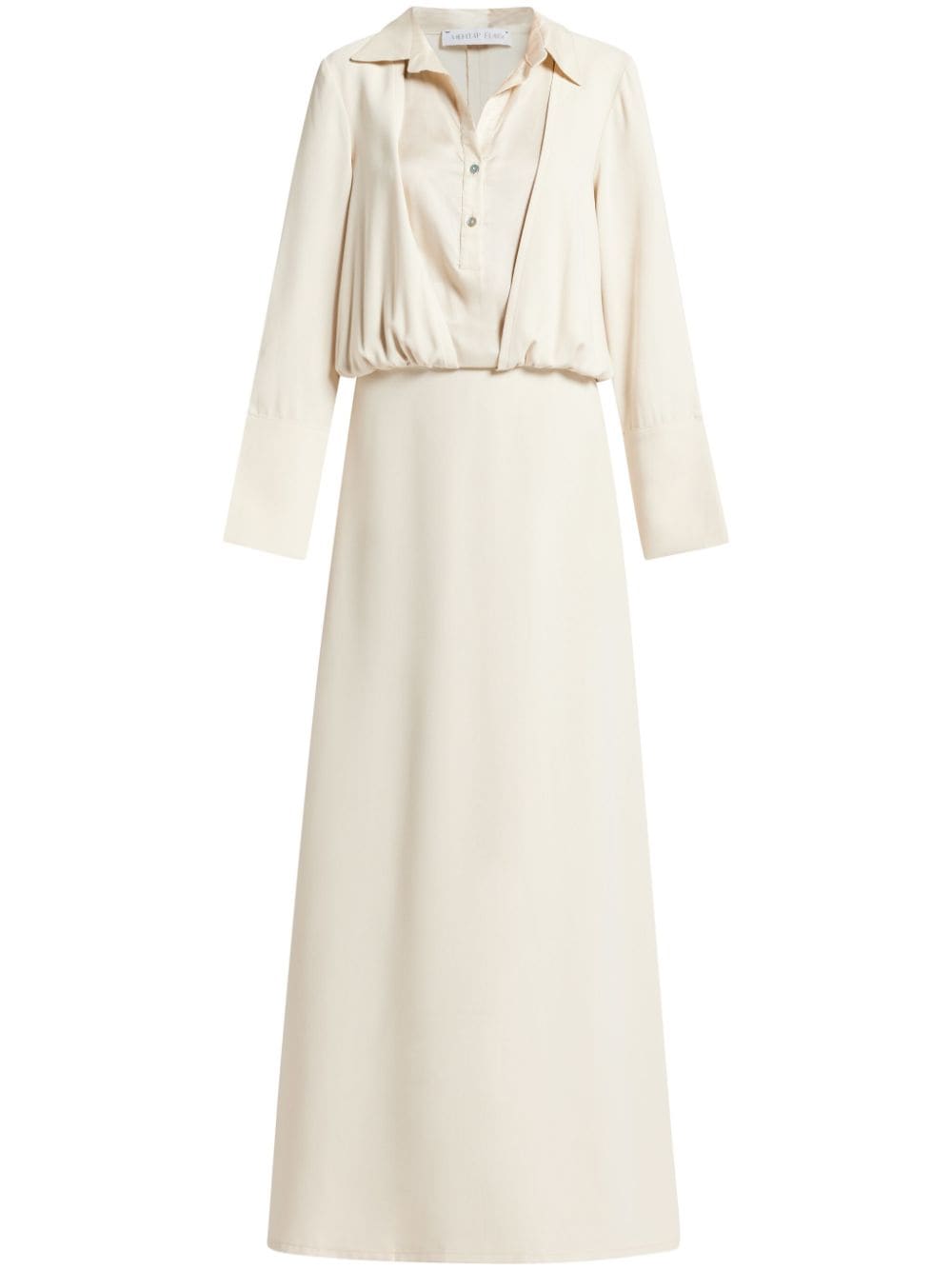 MEHTAP ELAIDI layered-collar crepe dress - Neutrals