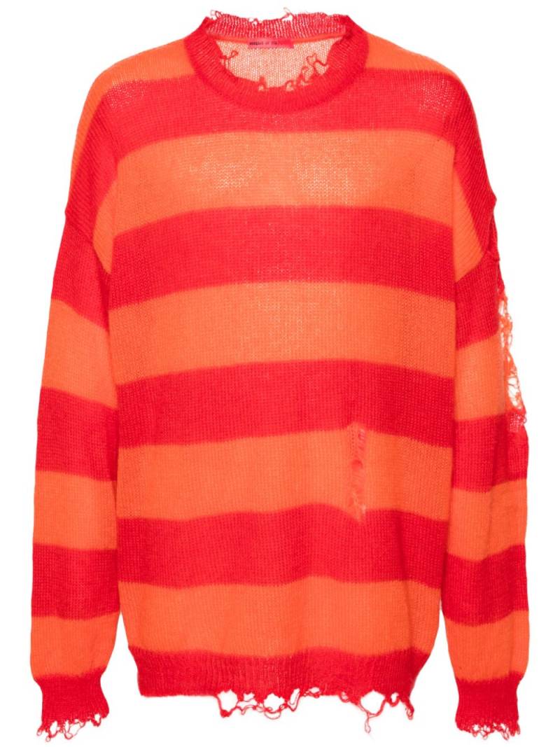 MEMBERS OF THE RAGE distressed striped jumper - Red von MEMBERS OF THE RAGE