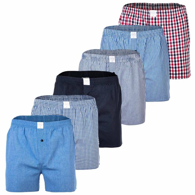 Web-boxershorts 6er Pack Locker Sitzend Herren Blau Bedruckt XL von MG-1