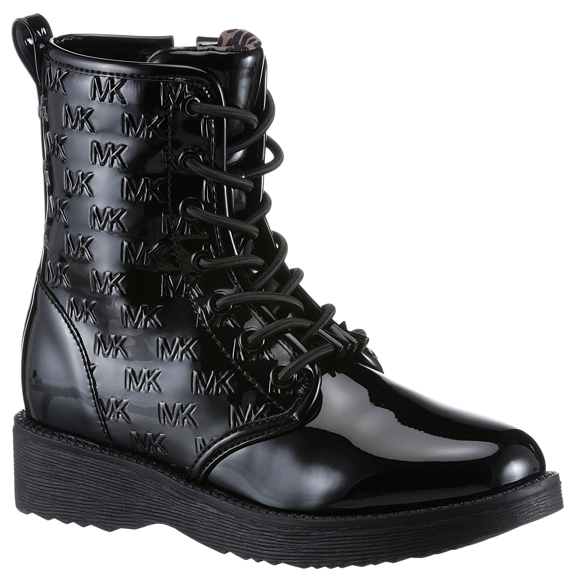 MICHAEL KORS KIDS Schnürboots »HASKELL MK FACET«, Chunky Boos, Stiefelette, Lackschuh mit gestepptem Schaft von MICHAEL KORS KIDS