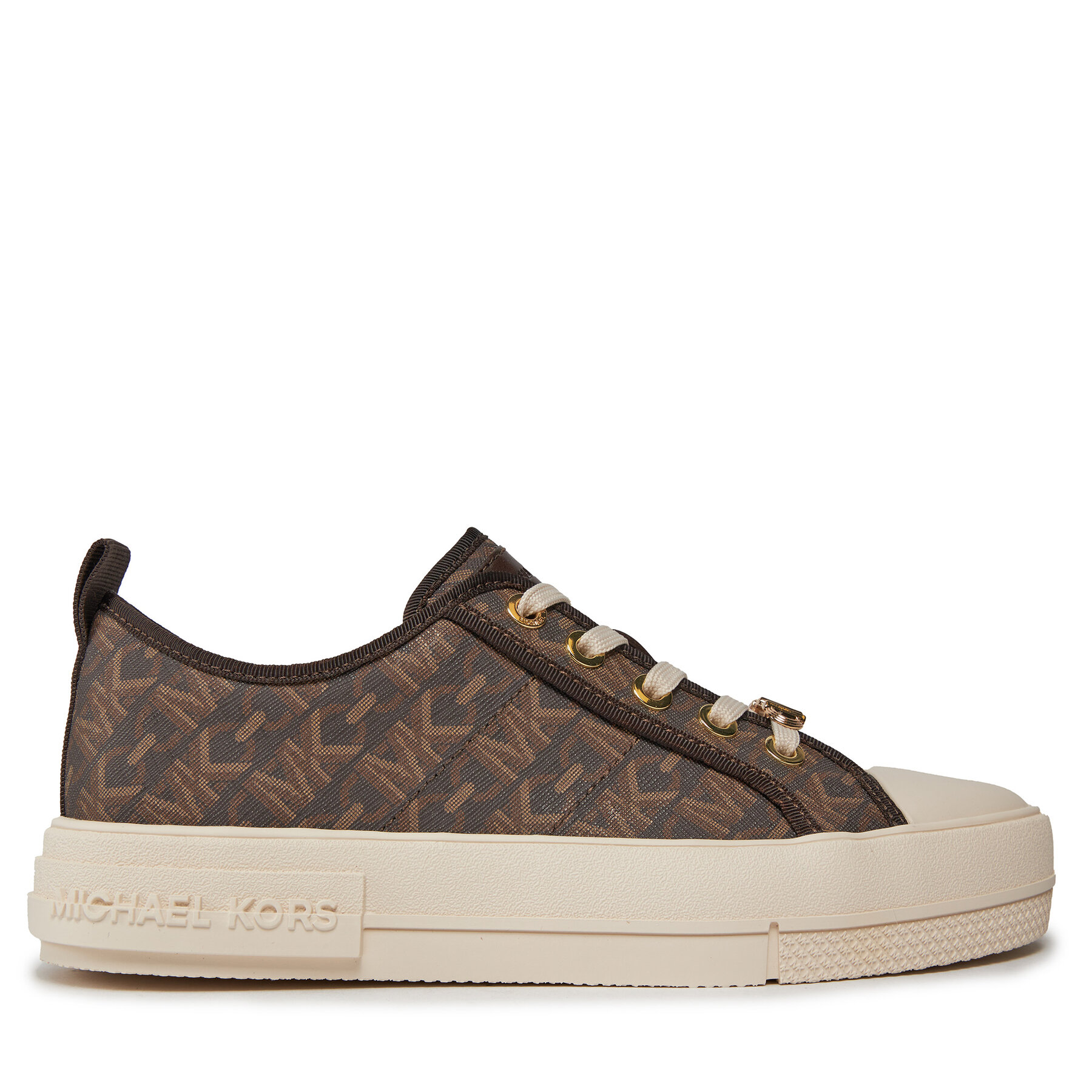 Sneakers aus Stoff MICHAEL Michael Kors Evy Lace Up 43H3EYFS1B Braun von MICHAEL Michael Kors