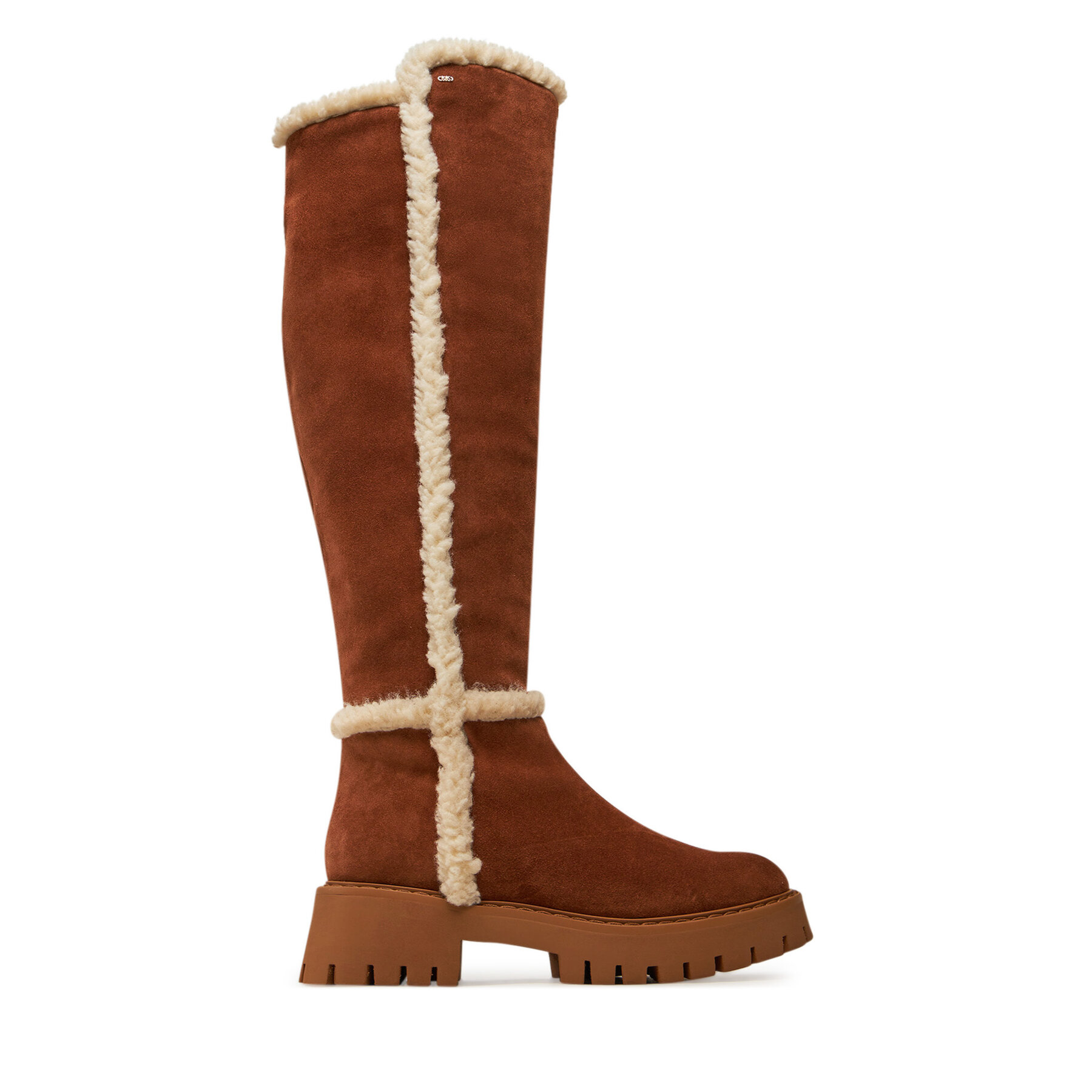 Stiefel MICHAEL Michael Kors Asher Suede and Faux Shearling Boot 40F4ASFB6S Braun von MICHAEL Michael Kors