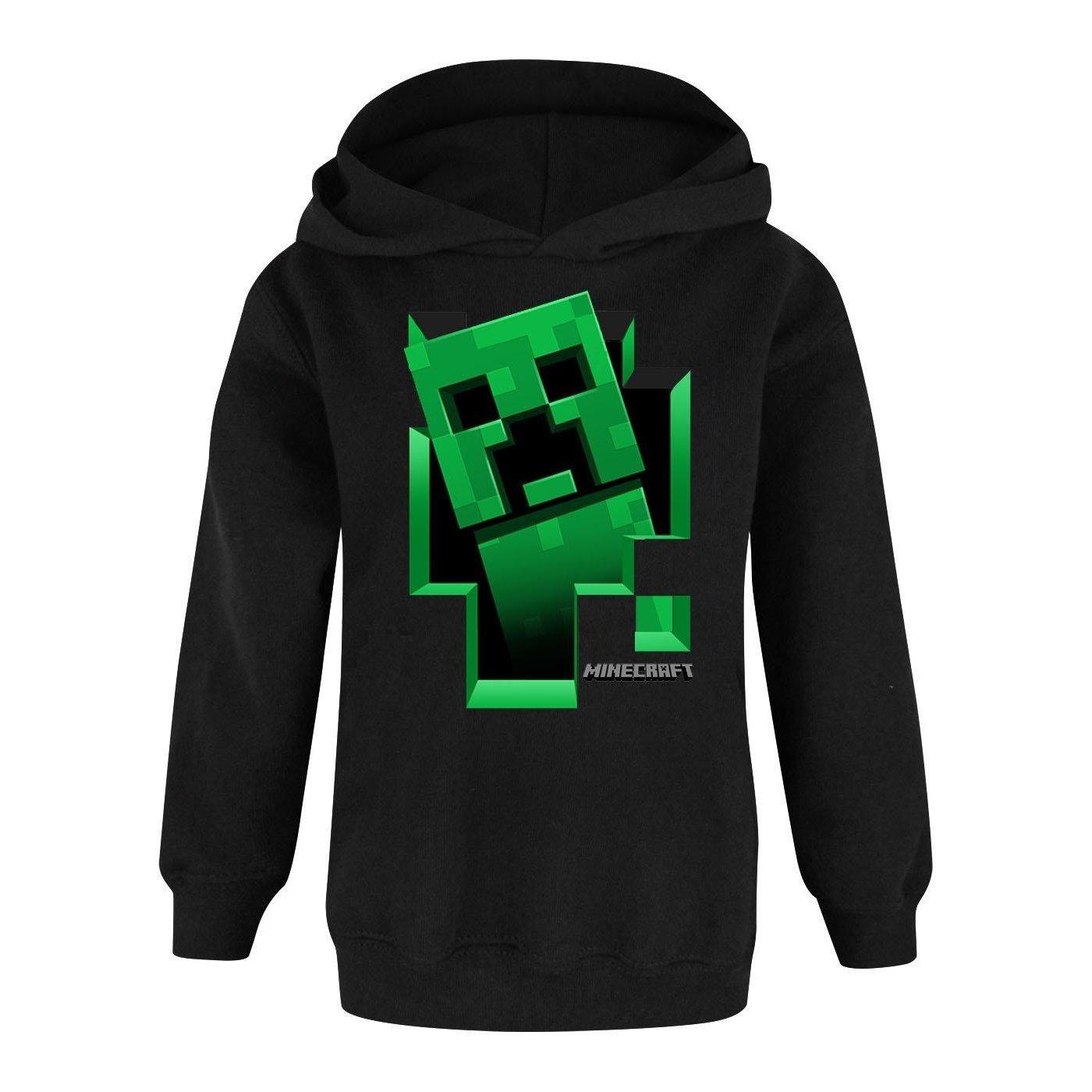 Creeper Inside Kapuzenpullover Jungen Schwarz 116 von MINECRAFT