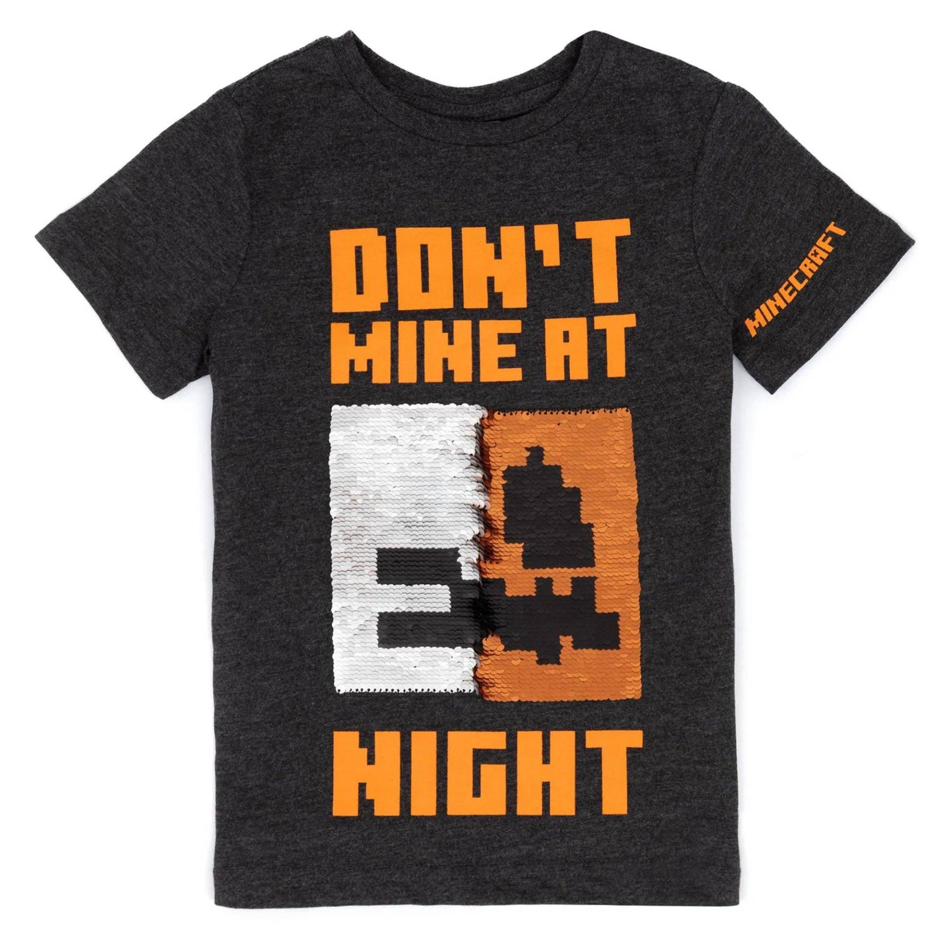 Don't Mine At Night Tshirt Mädchen Schwarz 140 von MINECRAFT