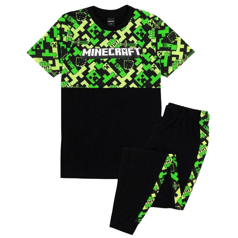 Gamer Schlafanzug Unisex Schwarz 146/152 von MINECRAFT