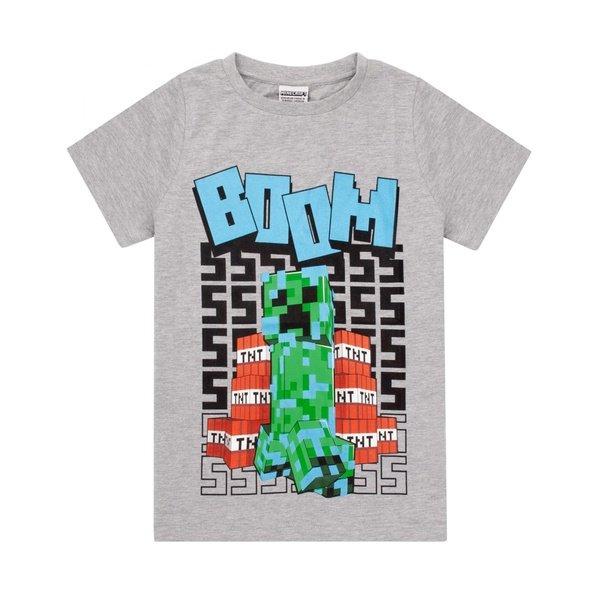 Boom Tshirt Jungen Grau 128 von MINECRAFT