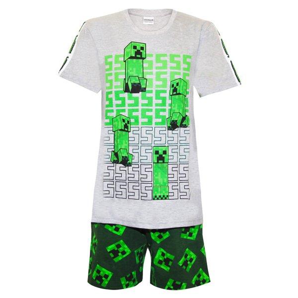 Schlafanzug Mit Shorts Unisex Grau 116 von MINECRAFT