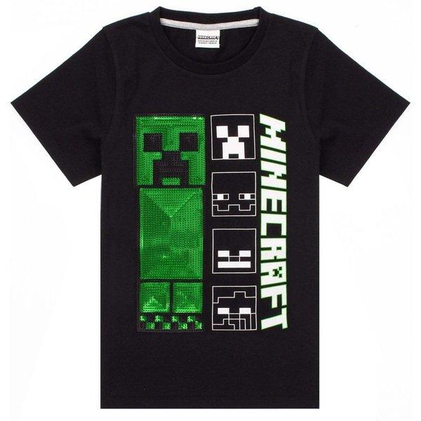 Schlafanzug Mit Shorts Unisex Schwarz 128 von MINECRAFT