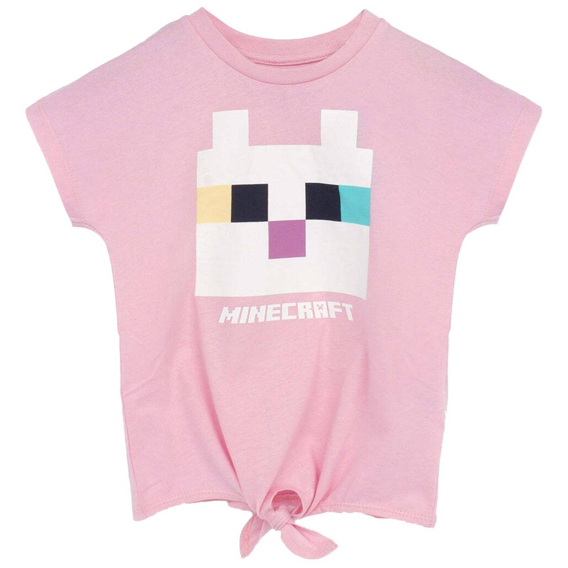 MINECRAFT - TShirt Front mit Knoten, 146/152, Pink von MINECRAFT