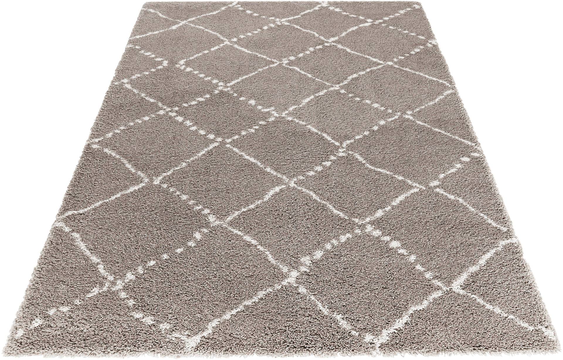 HANSE Home Hochflor-Teppich »Hash«, rechteckig, Shaggy, Flokati, Raute, Weich, Modern, Wohnzimmer, Schlafzimmer, Flur von HANSE Home