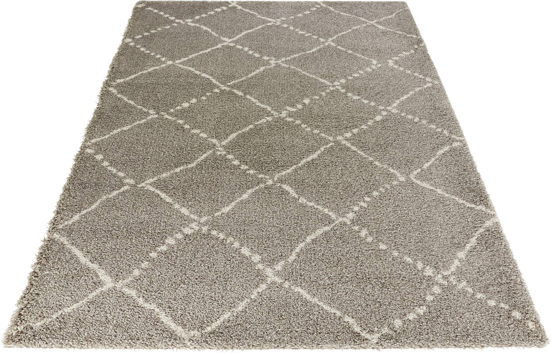 HANSE Home Hochflor-Teppich »Hash«, rechteckig, 35 mm Höhe, Shaggy, Flokati, Raute, Weich, Modern, Wohnzimmer, Schlafzimmer, Flur von HANSE Home