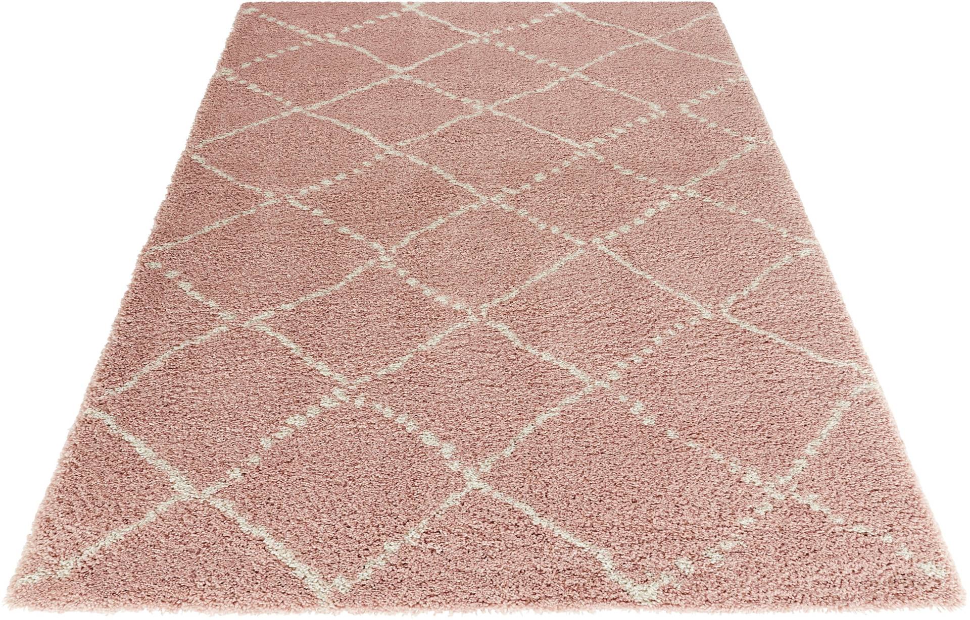 HANSE Home Hochflor-Teppich »Hash«, rechteckig, Shaggy, Flokati, Raute, Weich, Modern, Wohnzimmer, Schlafzimmer, Flur von HANSE Home