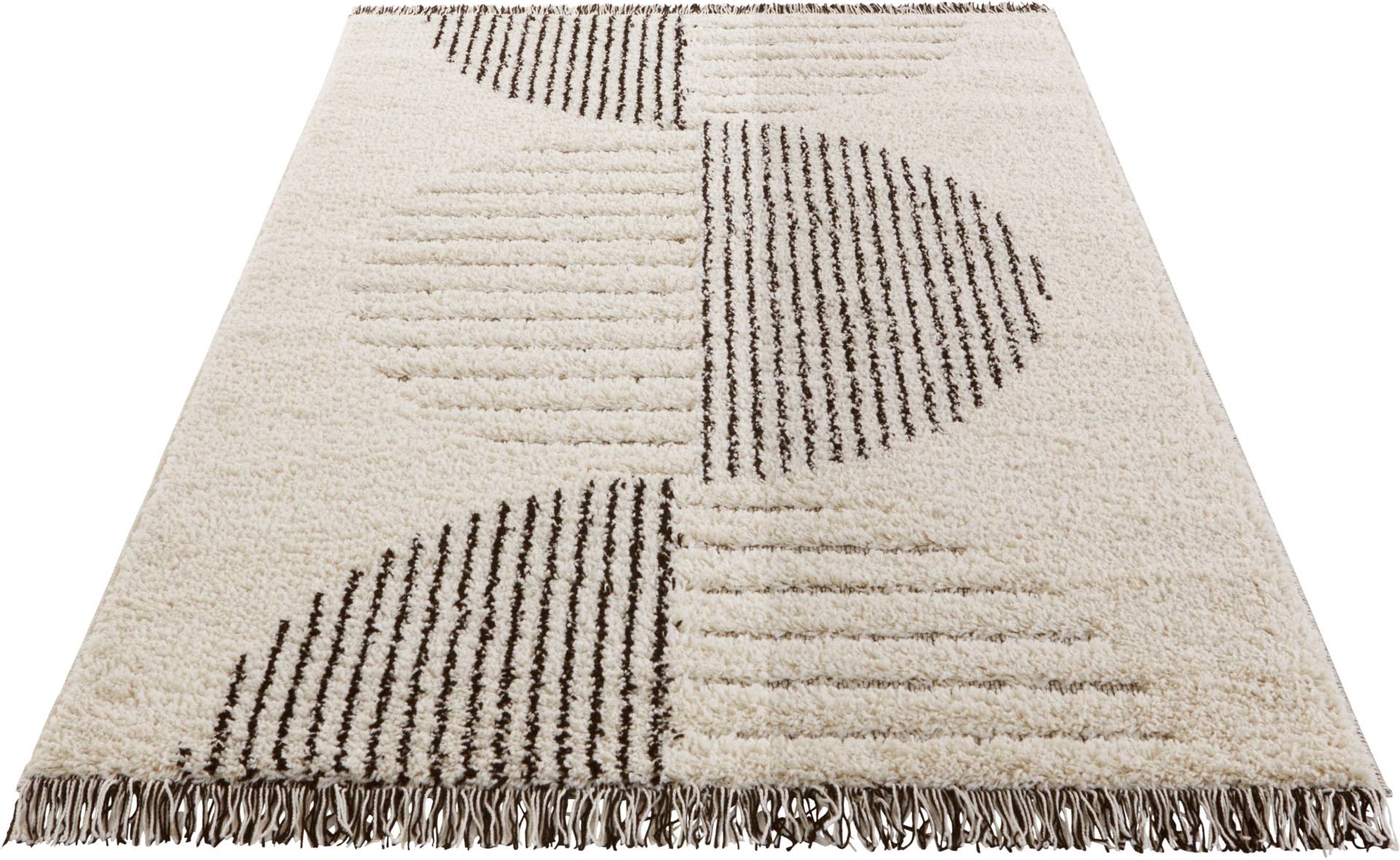 HANSE Home Hochflor-Teppich »Akan«, rechteckig, 35 mm Höhe, Shaggy, Weich, Flauschig, Hoch-Tief Optik, Wohnzimmer, Schlafzimmer von HANSE Home