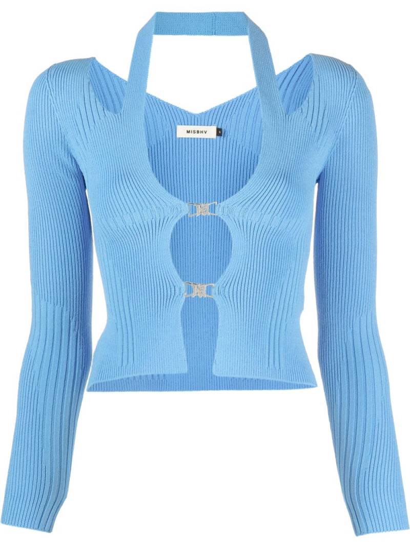 MISBHV cold-shoulder cropped cardigan - Blue von MISBHV