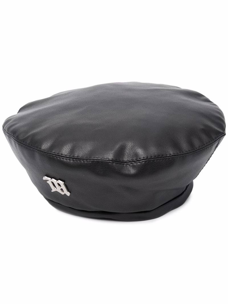 MISBHV faux leather logo-plaque beret - Black von MISBHV