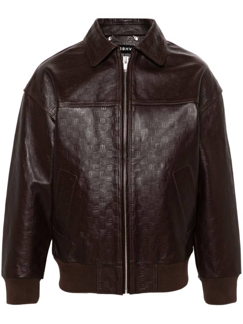 MISBHV logo-embossed leather jacket - Brown von MISBHV