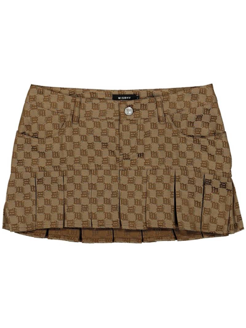 MISBHV logo-jacquard mini skirt - Neutrals von MISBHV