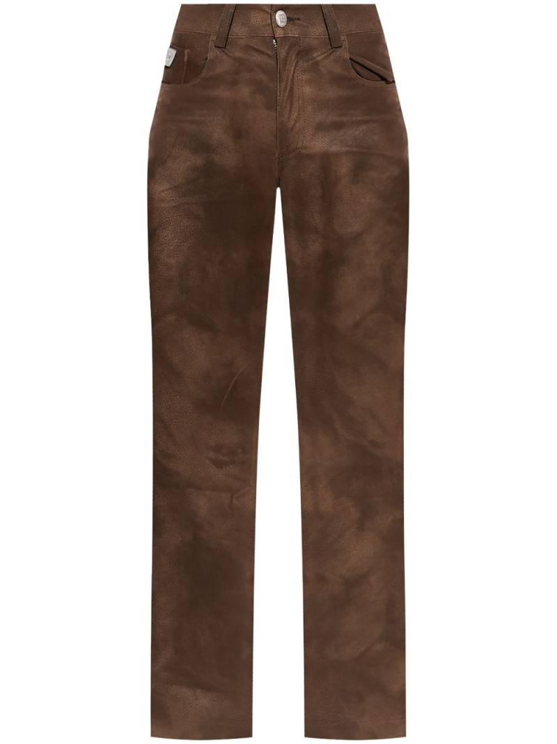 MISBHV logo-plaque tapered trousers - Brown von MISBHV