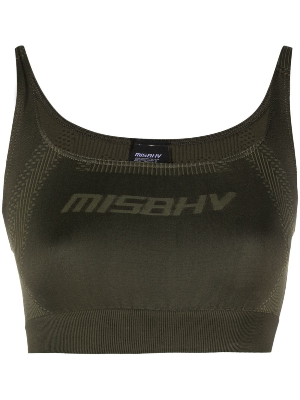 MISBHV logo-print cropped top - Green von MISBHV