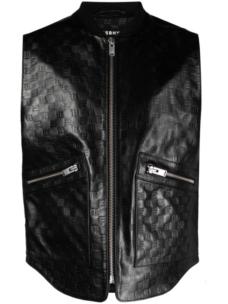 MISBHV monogram-embossed leather vest - Black von MISBHV