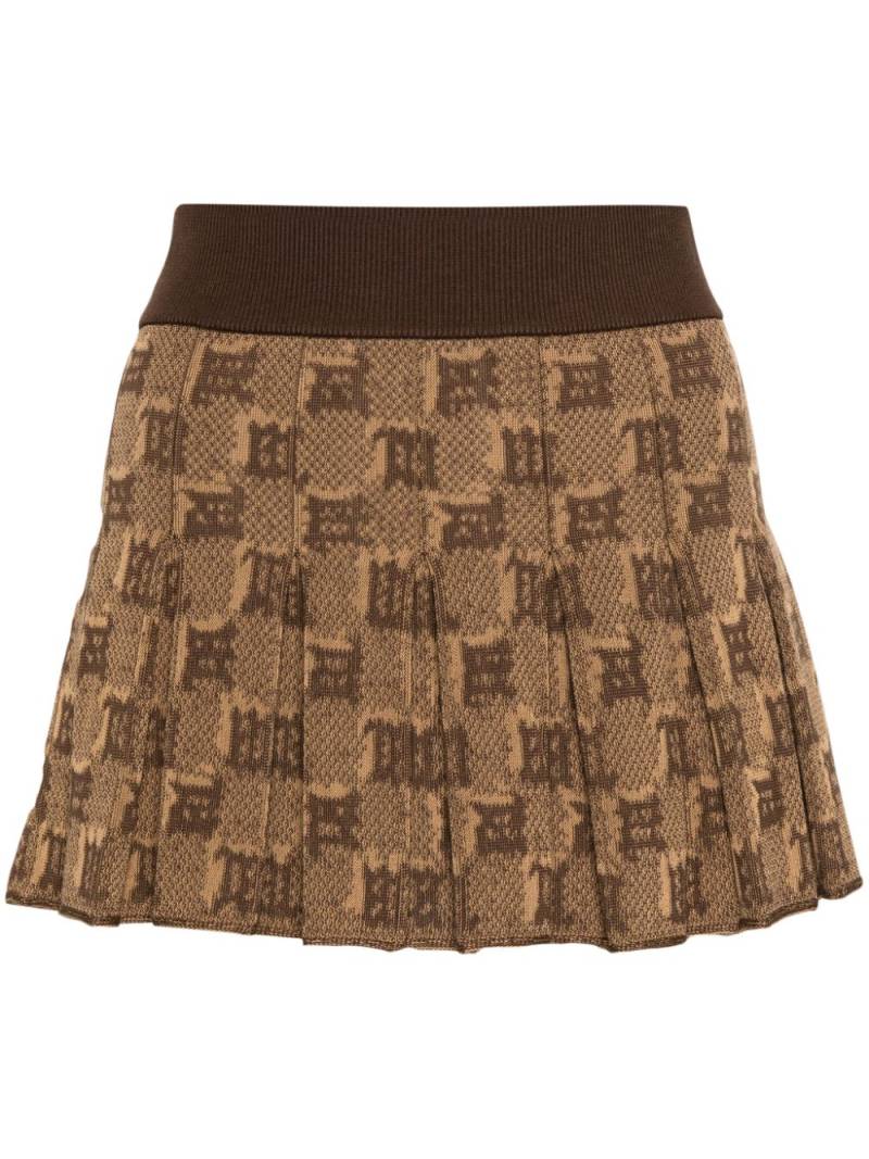 MISBHV monogram-jacquard pleated mini skirt - Brown von MISBHV