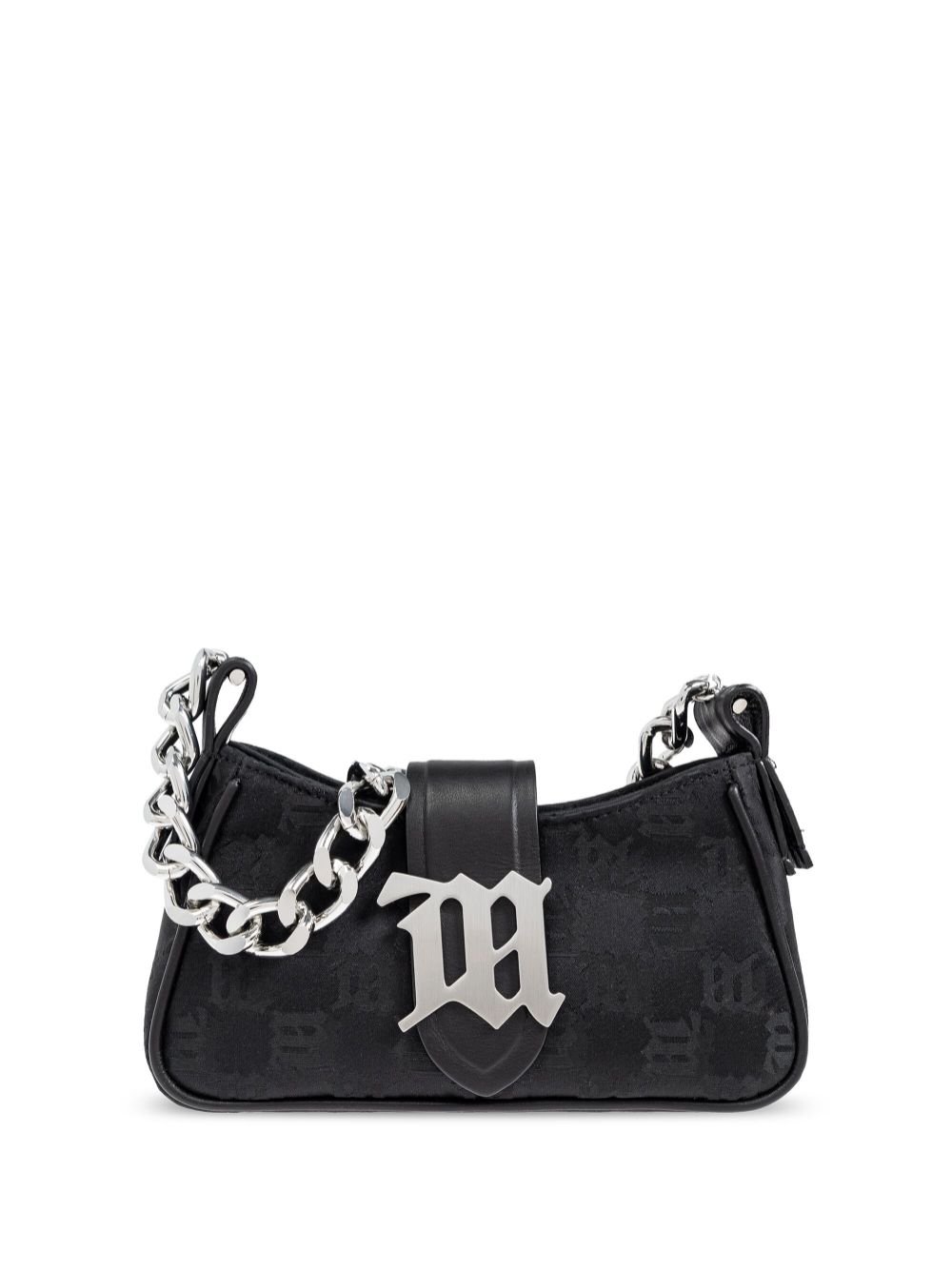 MISBHV monogram letter plaque chain shoulder bag - Black von MISBHV