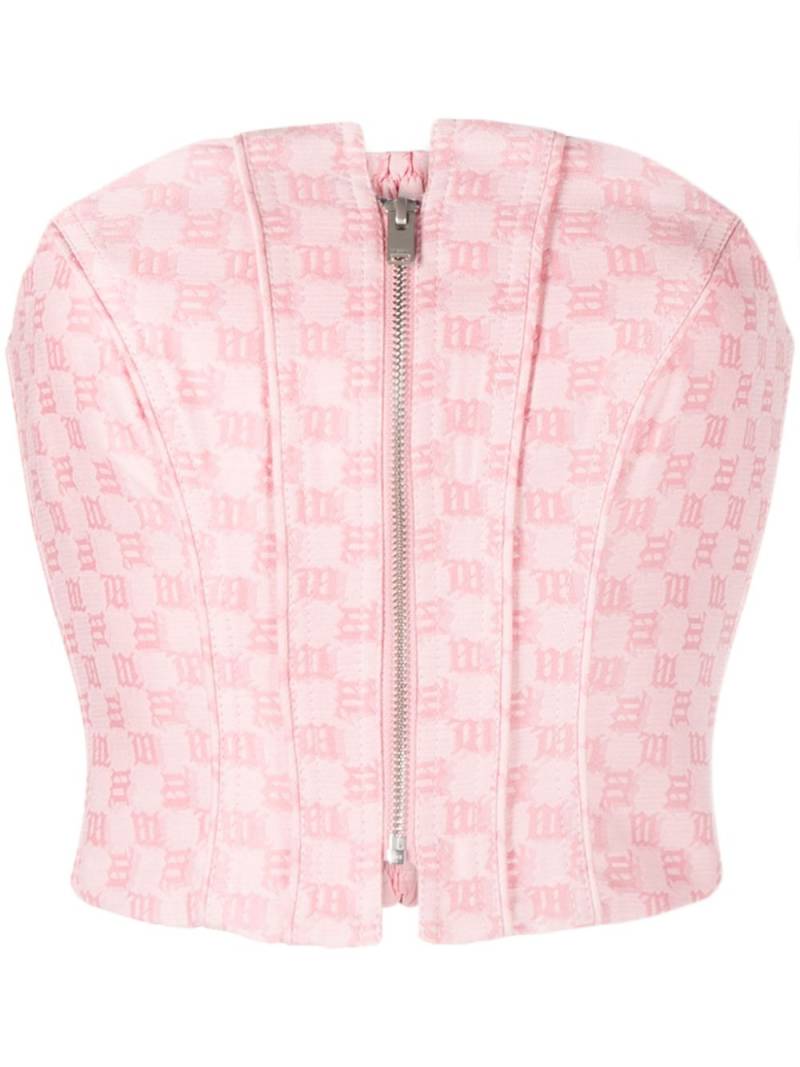 MISBHV monogram-print corset top - Pink von MISBHV