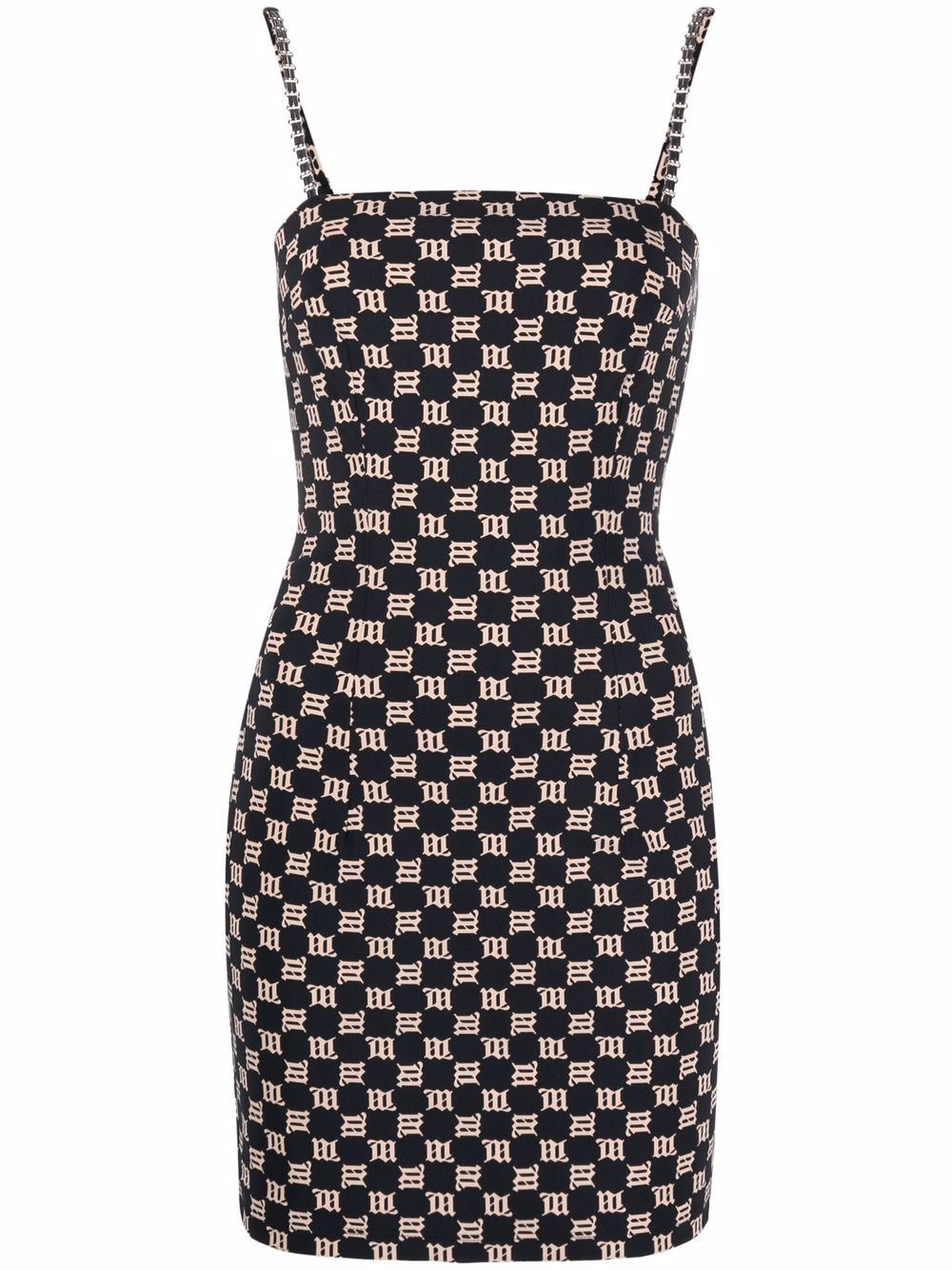 MISBHV monogram-print fitted dress - Black von MISBHV