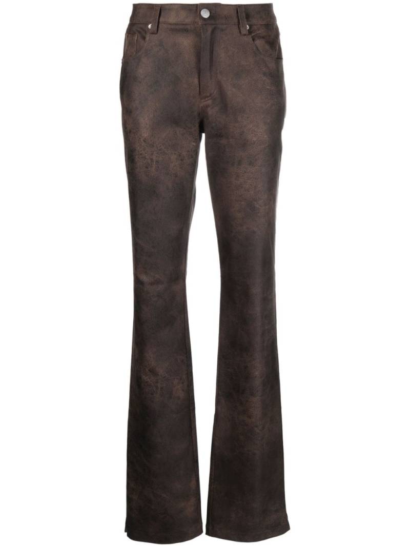 MISBHV washed-effect flared trousers - Brown von MISBHV