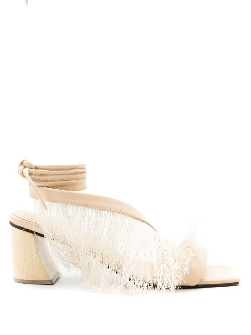 MISCI Sanro feather-trimmed sandals - Neutrals von MISCI