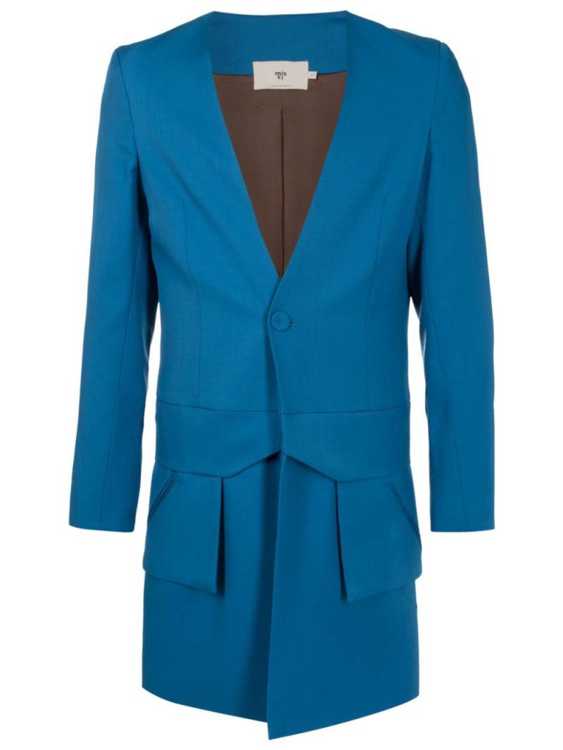 MISCI Turbo single-breasted wool coat - Blue von MISCI