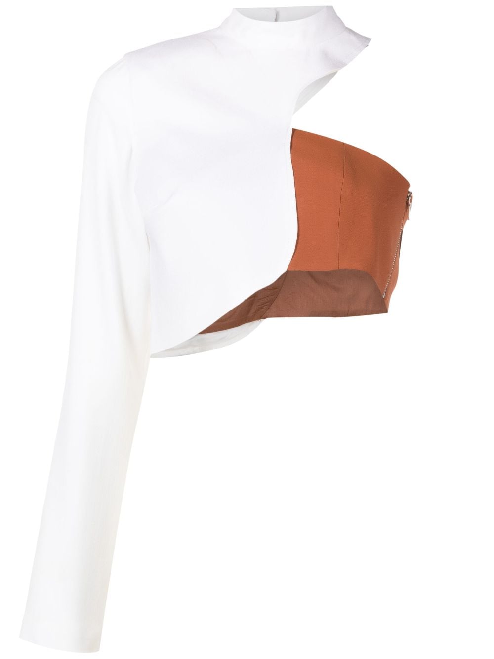 MISCI asymmetric cropped top - White von MISCI