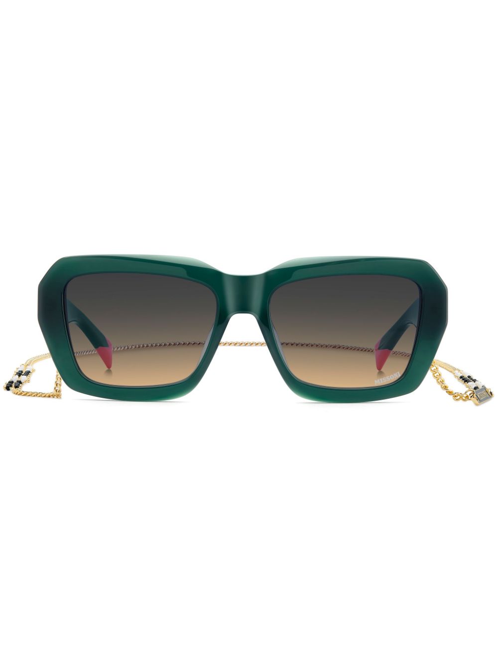 MISSONI EYEWEAR logo-engraved square sunglasses - Green von MISSONI EYEWEAR